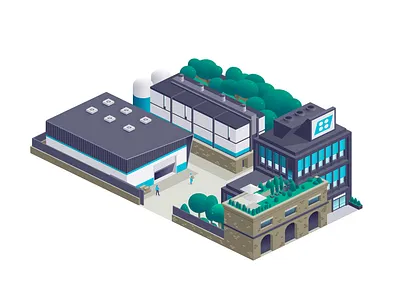 Siemens CityGuard — Building architecture building city illustration isometric isometry