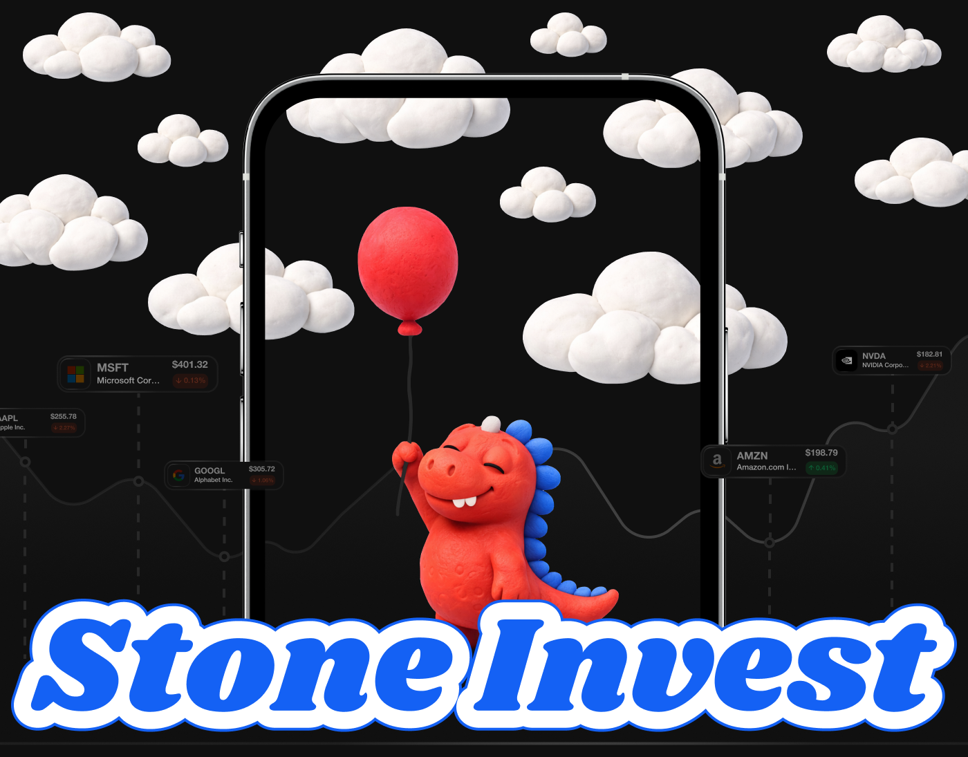 Stone Investment App 3d graphic design ui