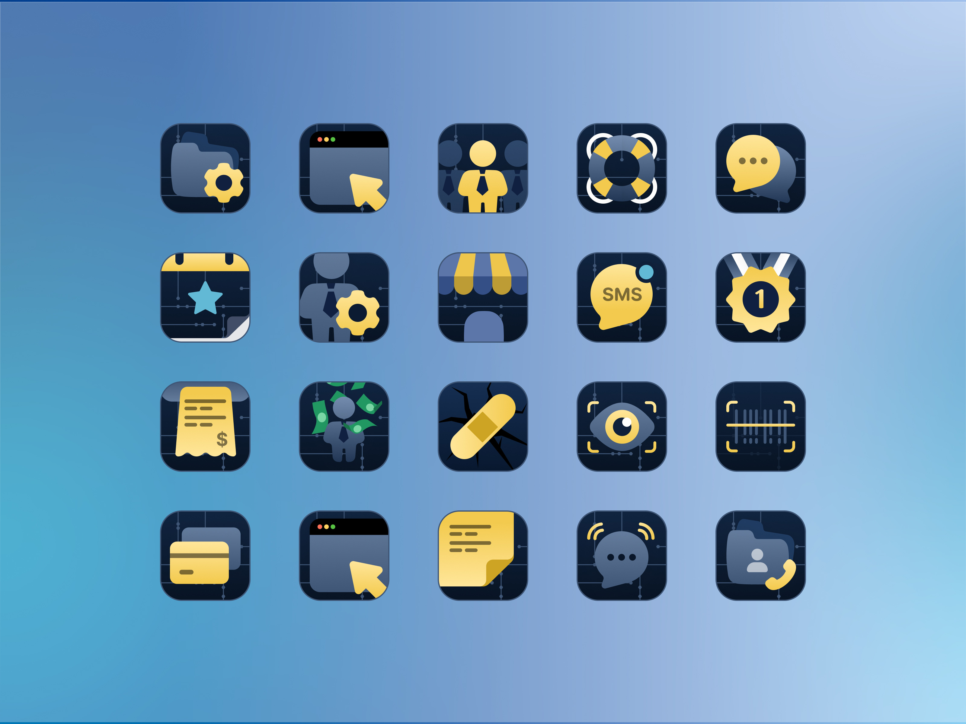 Business Management Icon System