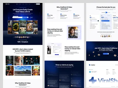 AI-Powered Social Clip Creator Website Design ai aistudio contentcreation creative darkui homepage interface landing page minimal moderndesign socialmedia ui video videoediting webdesign website website design