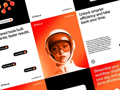 Rivo.AI Visual Identity 3d animation brand brand identity branding design graphic design illustration logo motion graphics social media ui ux vector visual visual identity