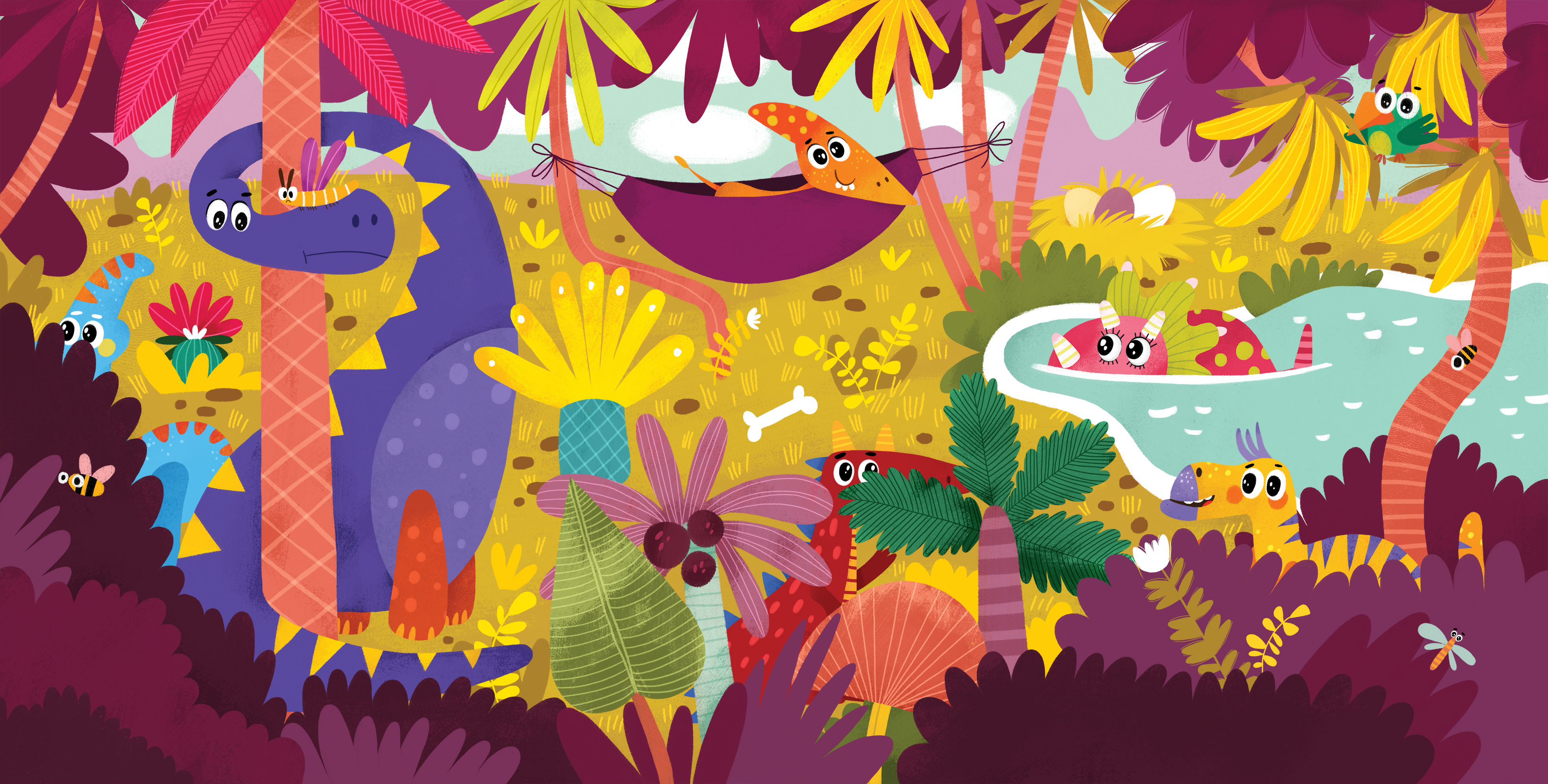 Funny Dinosaur Picture Book animals book book illustrator character children childrenillustration illustration illustrator