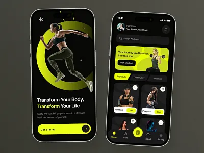 Fitness, Health | Mobile App app coach design fitness fitness website gym healthy ios app minimalist mobileapp modern ofspace personal trainer sport startup training web weightloss workout yoga