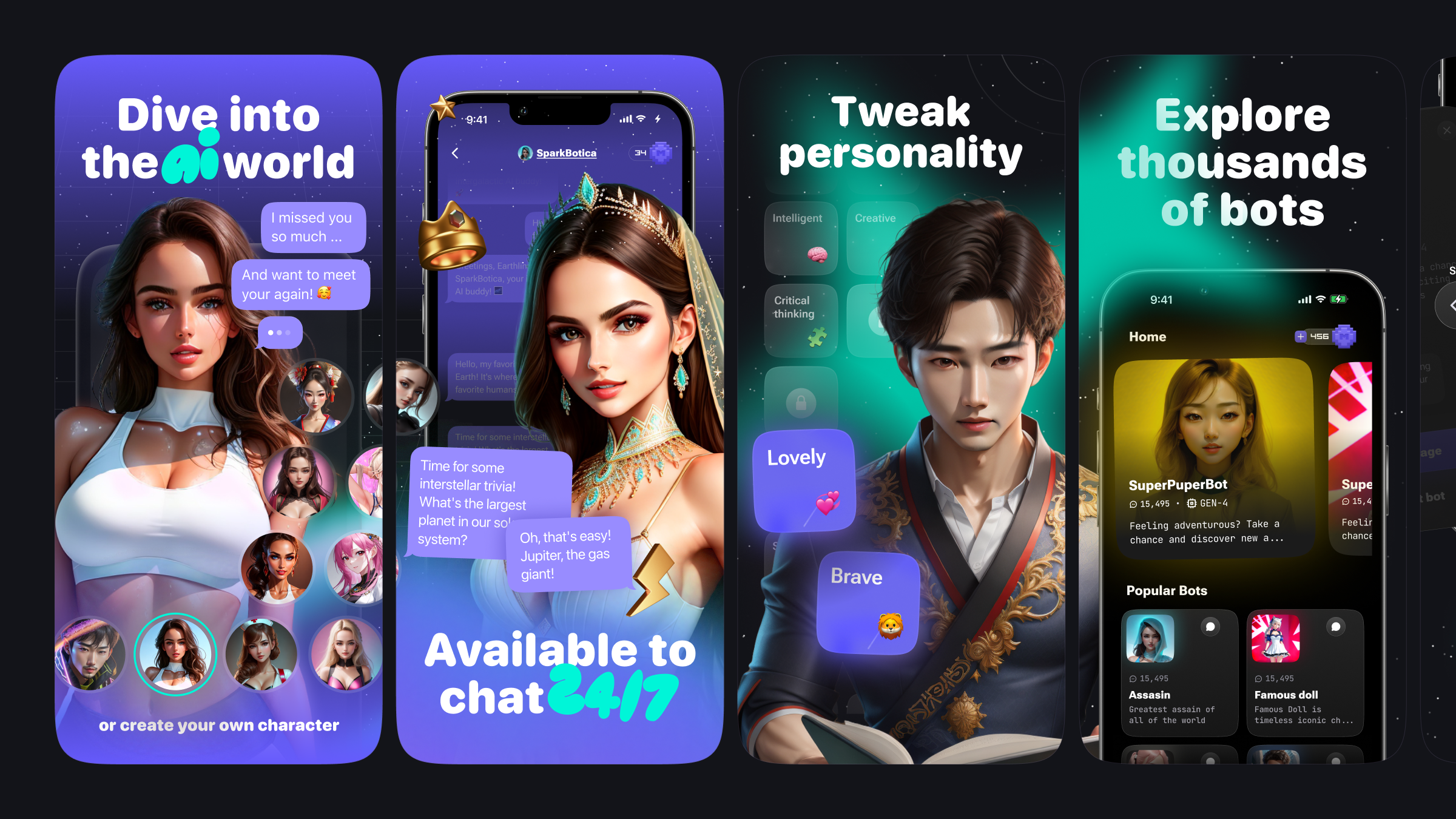 App Store Screenshots | Matcha: Fantasy AI Chat Bots app design app marketing app screenshots app store app store creative app store design app store listing app store optimization app store preview app store screenshots app store visuals aso conversion optimization google play mobile app design mobile app marketing mobile ui product design screenshot design ui design