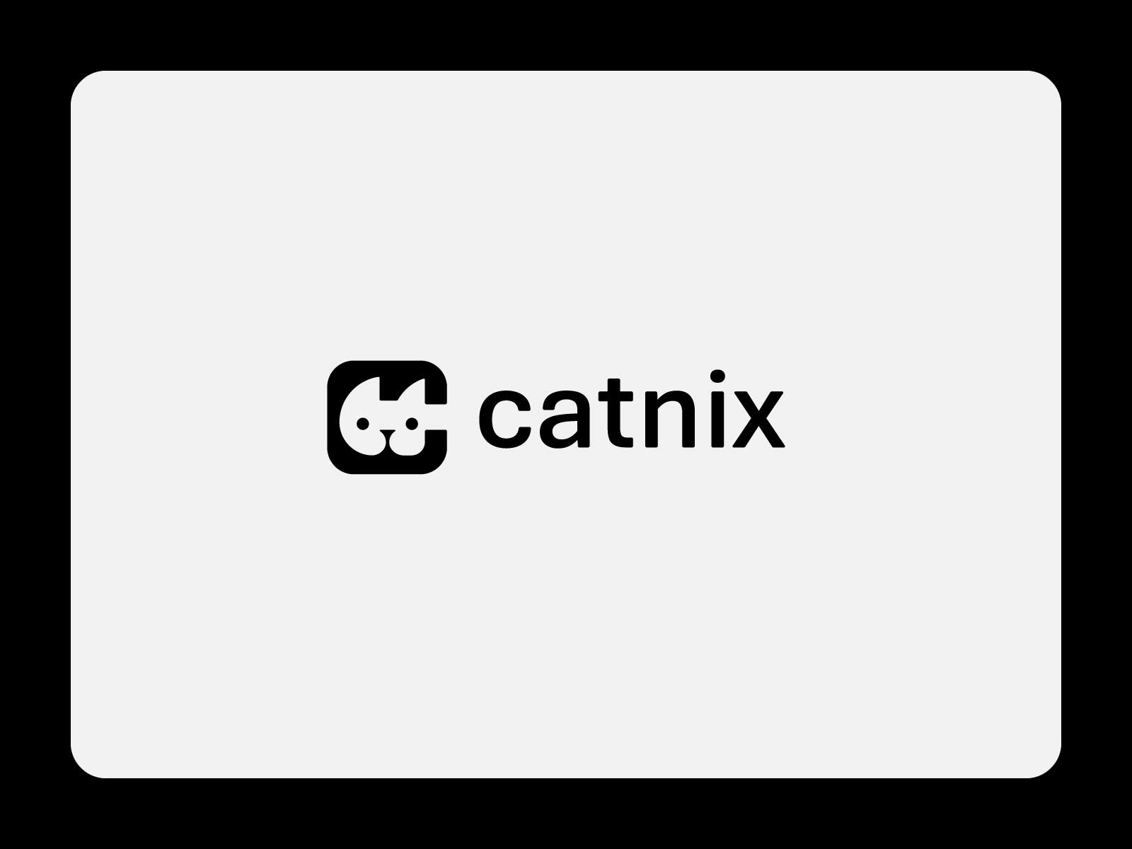 geometric cat logo, minimal c monogram brand identity