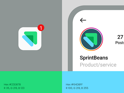 SprintBeans identity app brand branding finance graphic design icon identity india instagram investment logo palette social visual