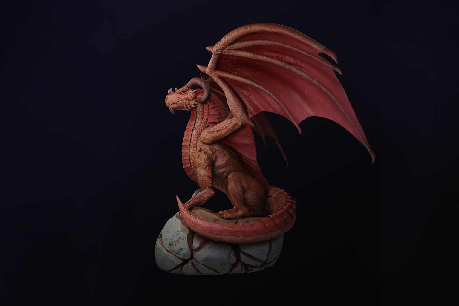 3D sculpture of Thrarion, the Sand Dragon 3d 3d art 3d sculpt blender3d cg character design dragon epic nottodayrender render sculpt sculpture stylized substance wild