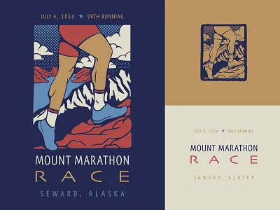 Mt. Marathon Race Logo alaska branding design event graphic design illustration logo running vector