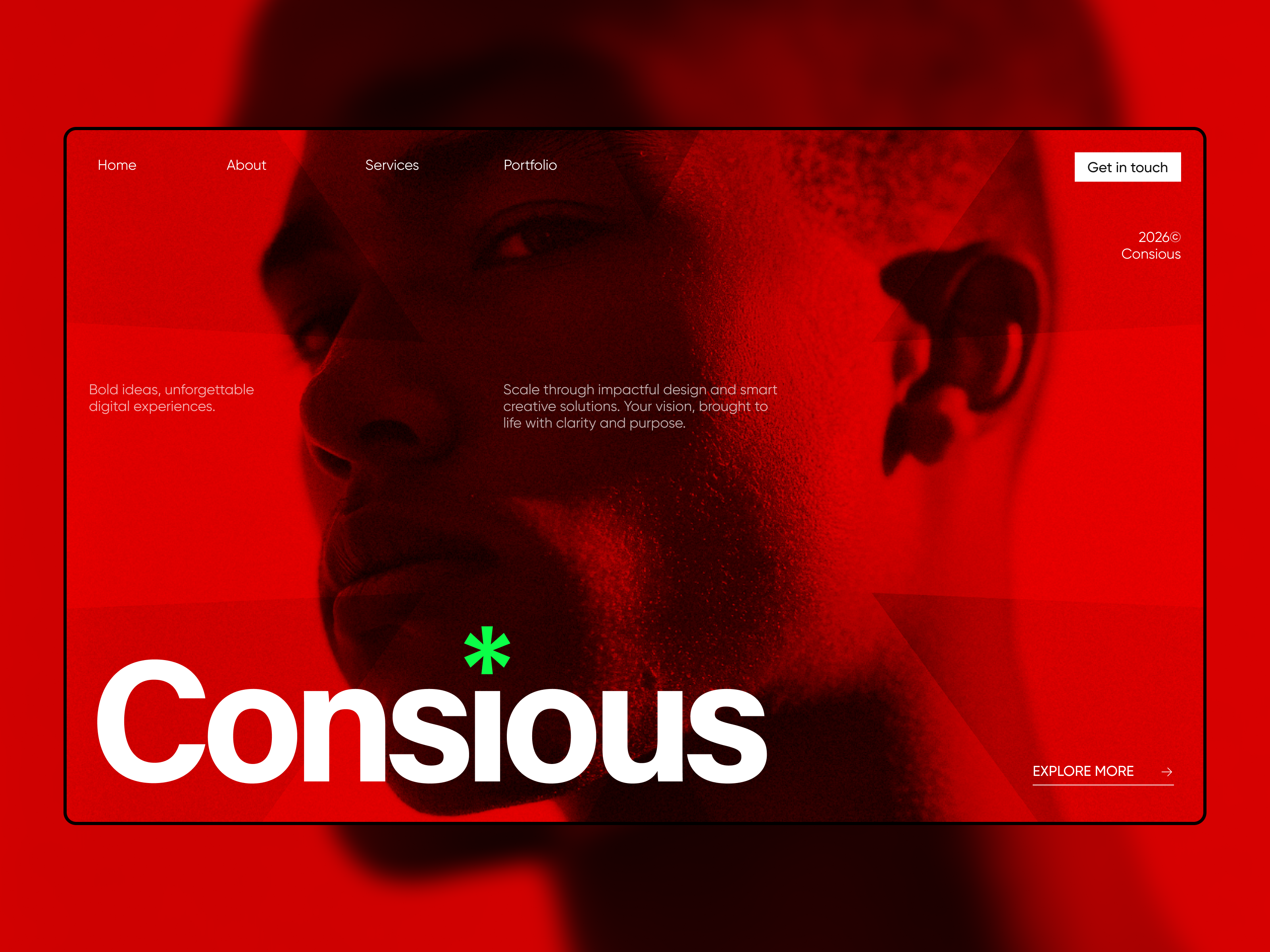 Consious - Creative Agency Hero Section agency agency website bold creative agency creative agency landing page design hero portfolio ui website