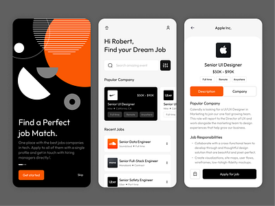Job Finder App UI appui careergrowth dreamjob dreanjob jobopening jobsearchmadeeasy uidesign uiinspiration uitips uxdesign
