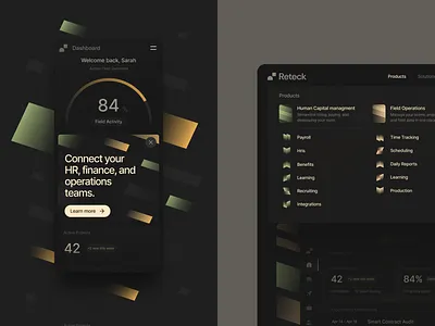 Reteck - fragments brand branding digital graphic design hero illustration inspiration landing logo menu product ui visual web webdesign