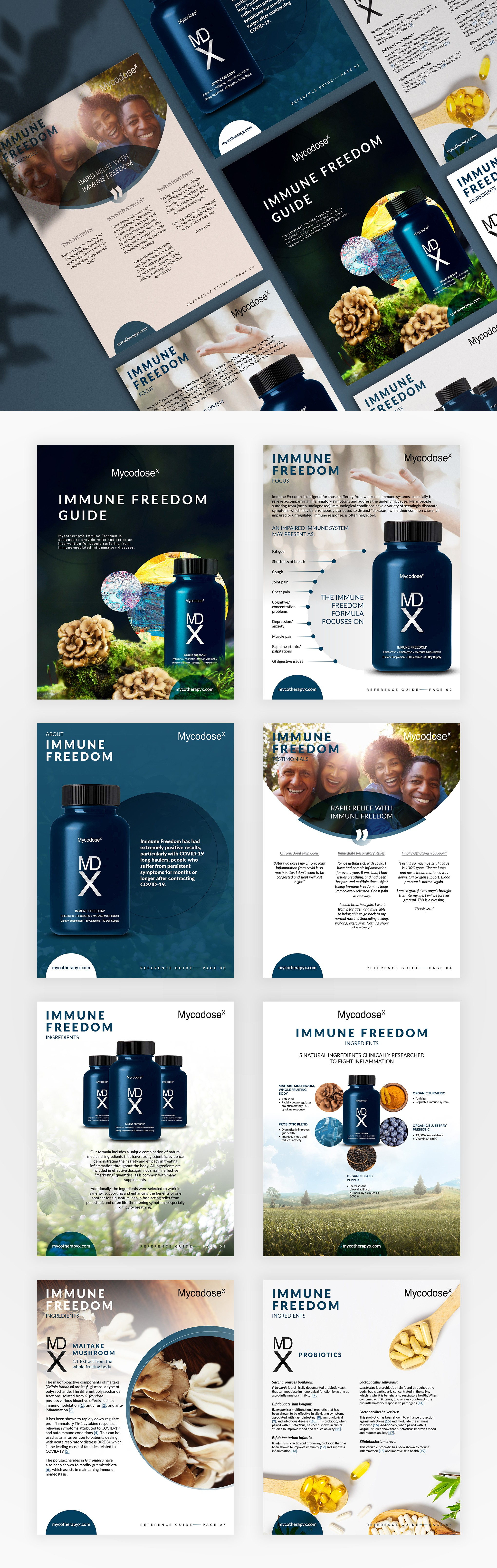 Health Supplement Brand Identity & Print Design bookletdesign branddesign branding brochuredesign editorialdesign graphic design healthandwellness healthbrand packagingdesign printdesign supplementbranding