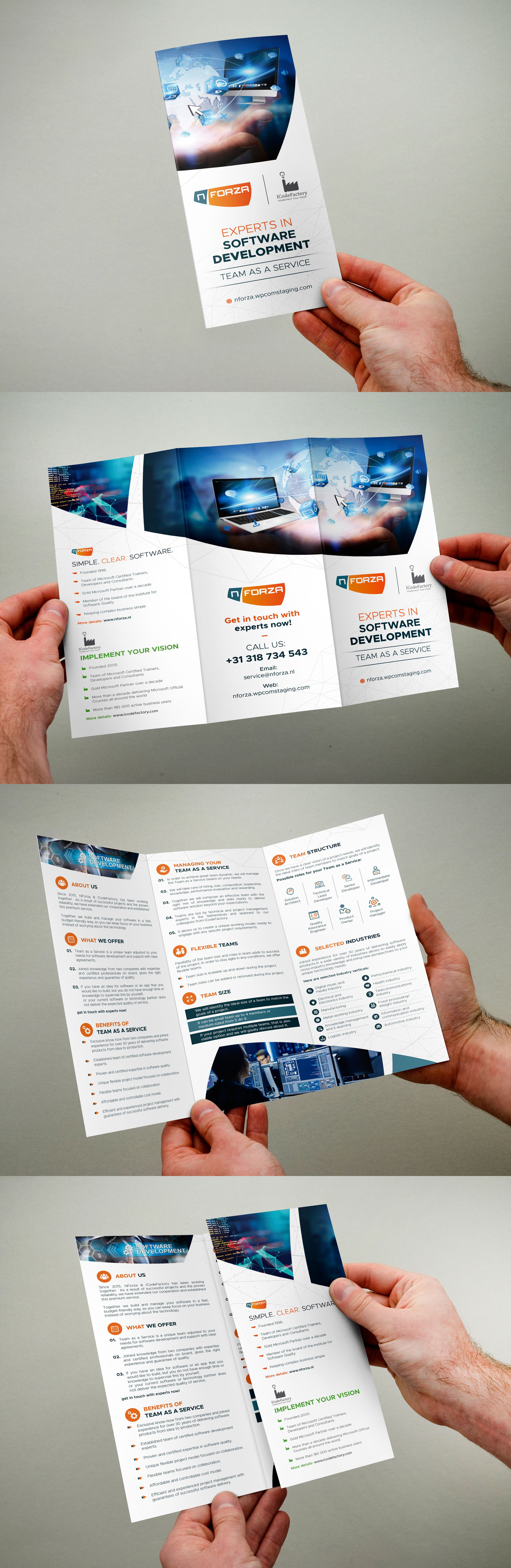 Software Development Tri-Fold Brochure & Corporate Print Design brochuredesign corporatedesign printdesign softwaredevelopment techbranding