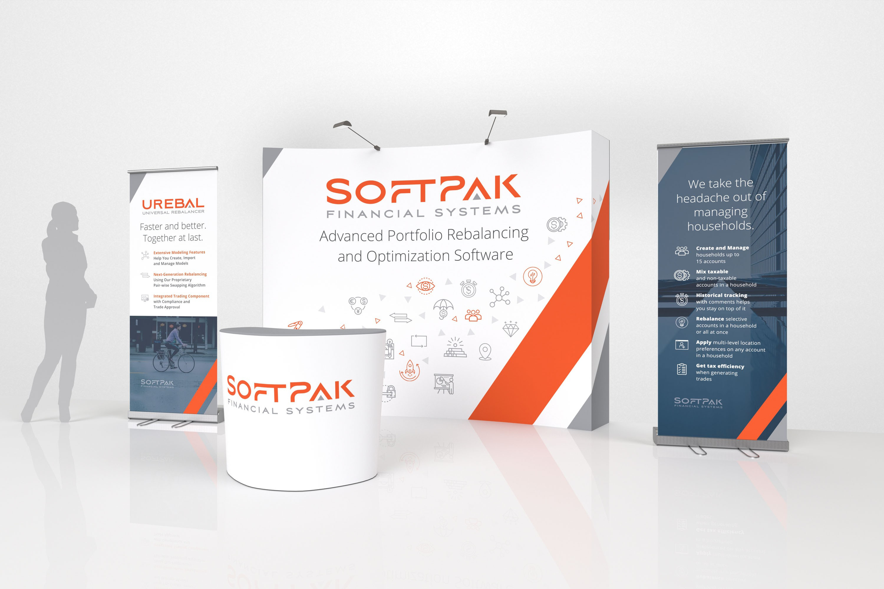 Trade Show Booth & Roll-Up Banner Display Design bannerdesign corporatedesign exhibitiondesign fintechbranding tradeshowdesign