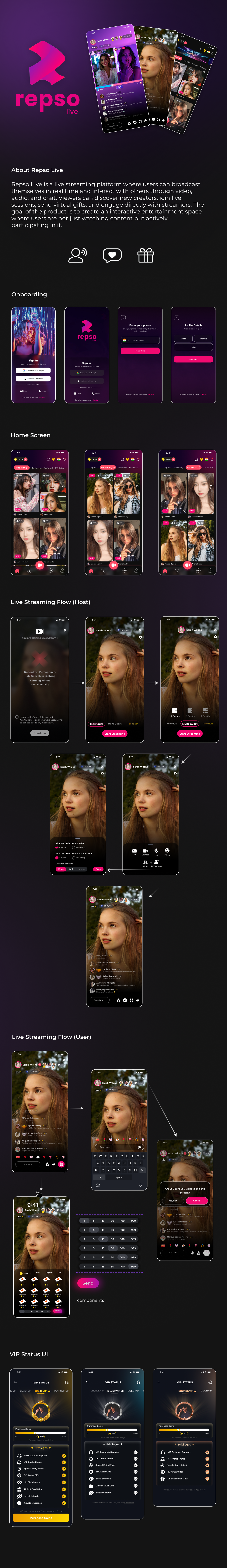 Repso Live - App Design ui visualdesign