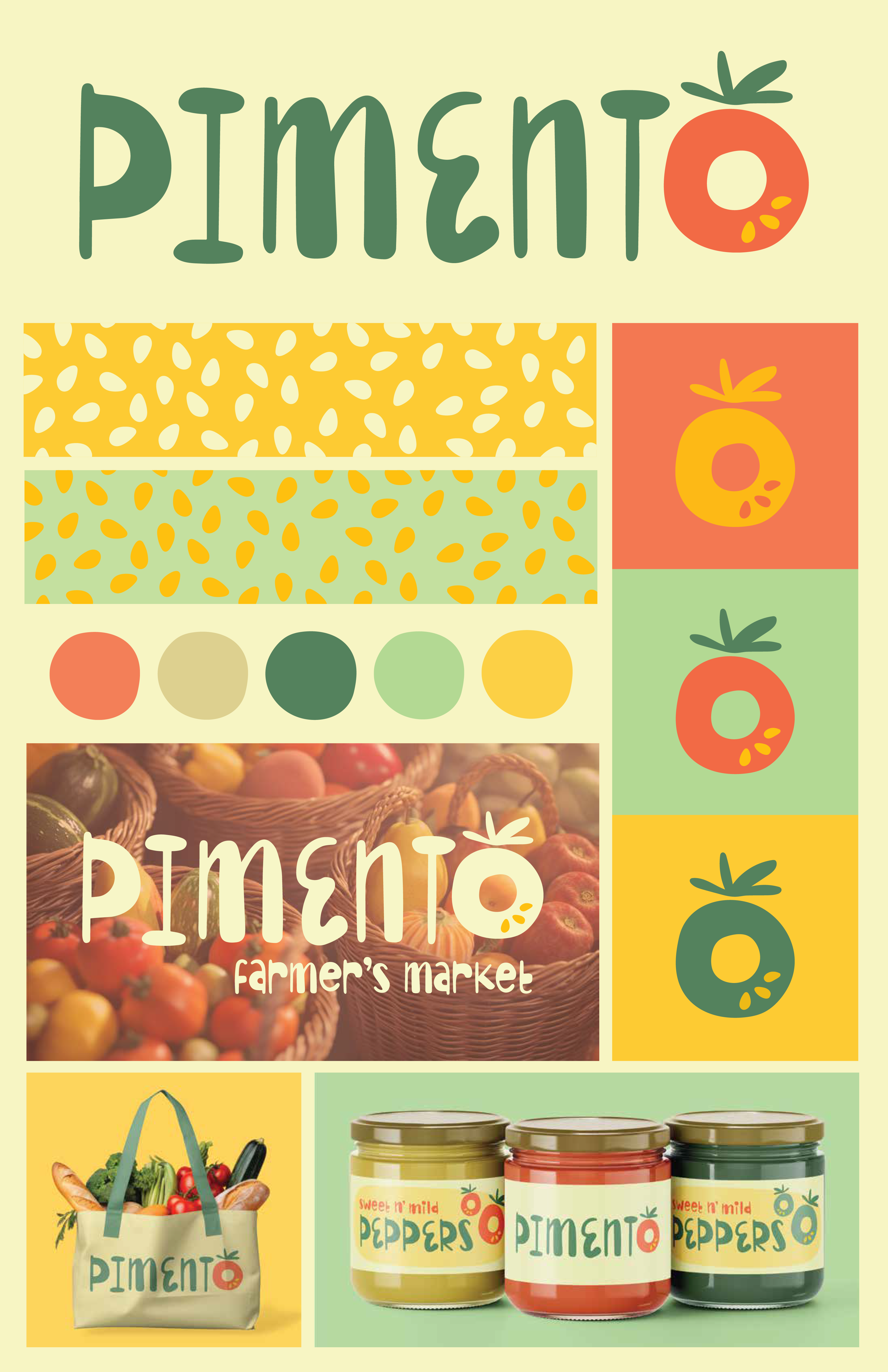 Pimento brand identity branding graphic design typography