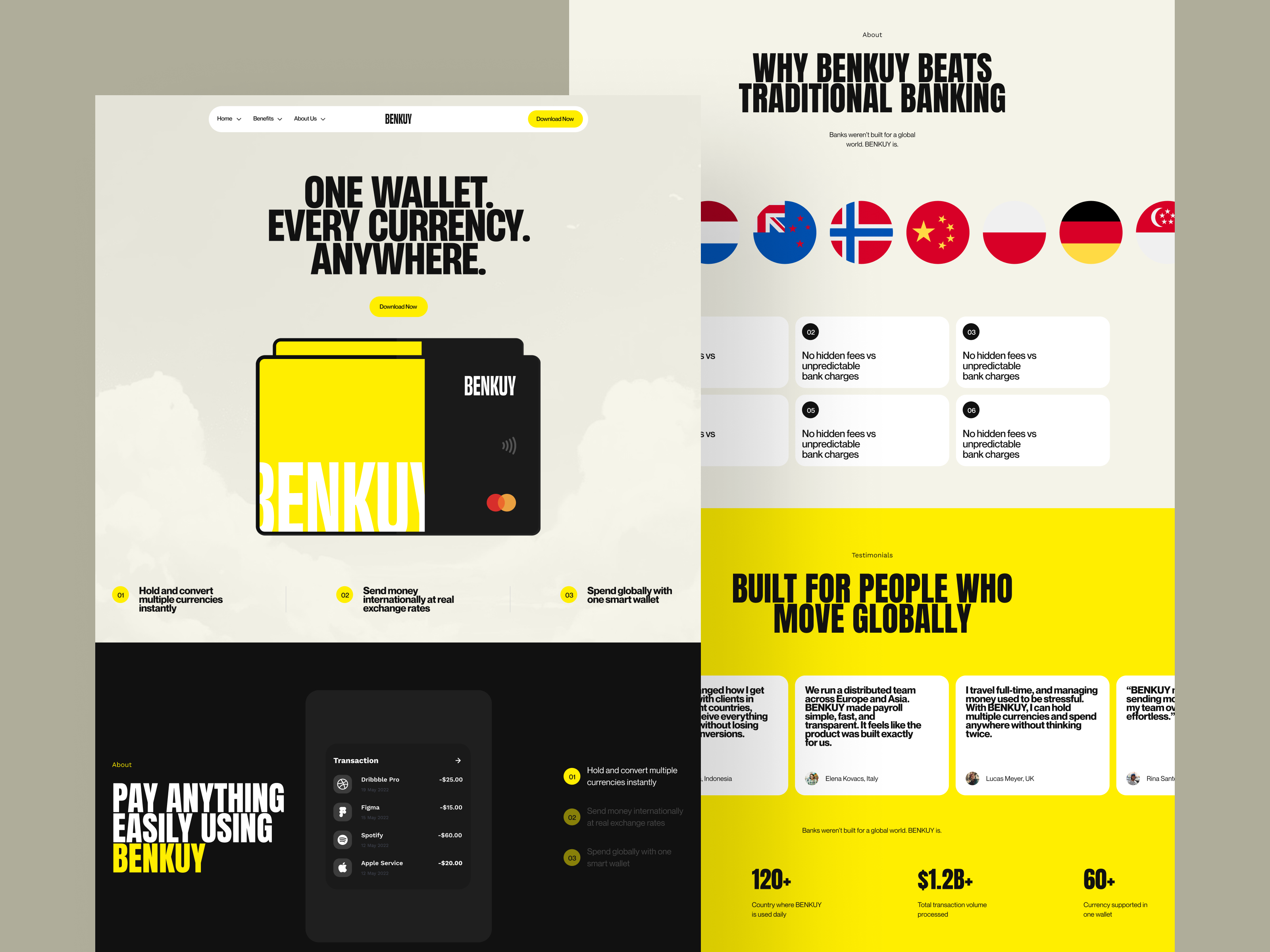 BENKUY - Finance Landing ewallet finance finance landing page finance website fintech landing page ui design web web design website