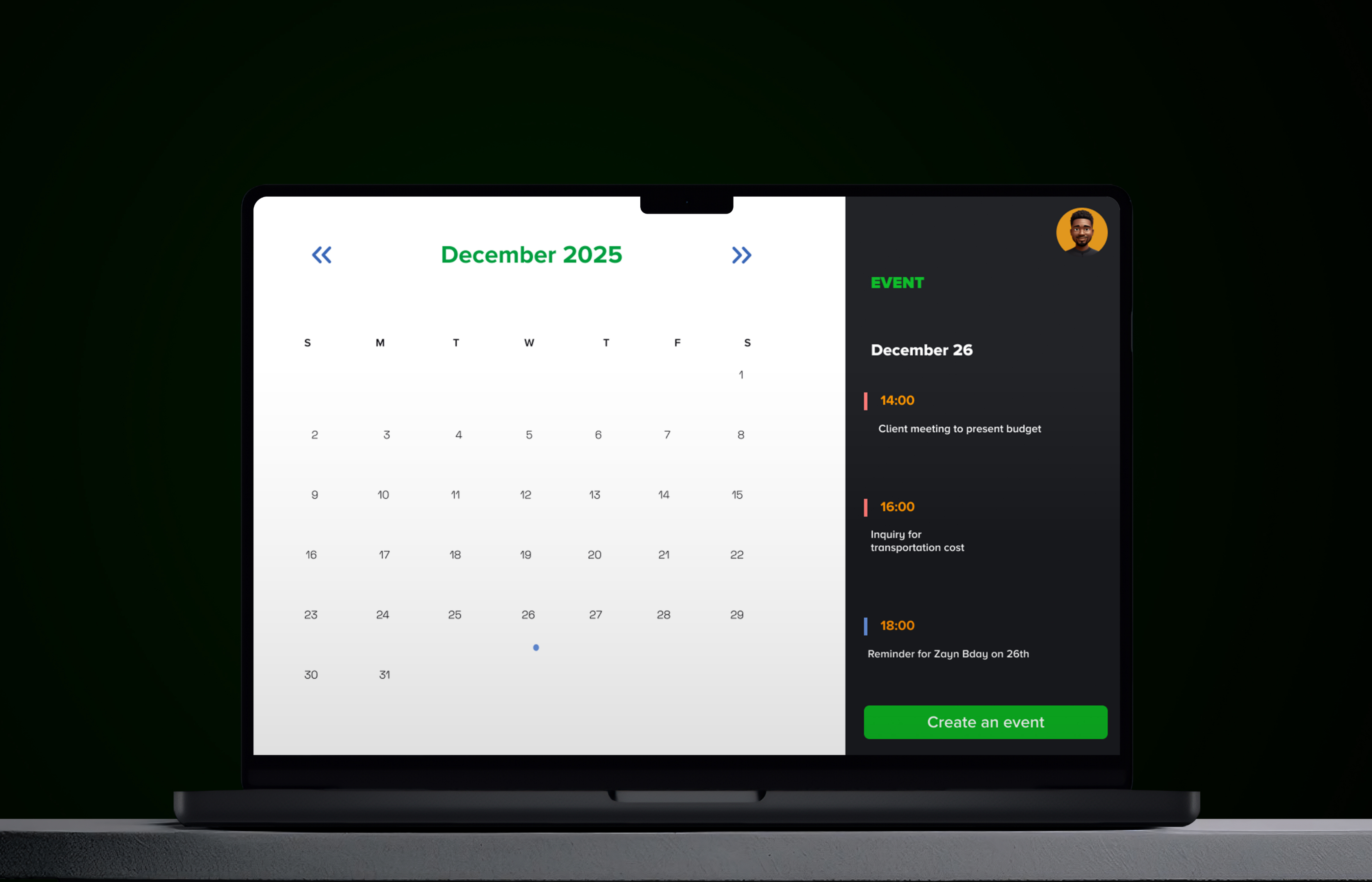 Daily UI_038: Smart Calendar Dashboard UI | Event