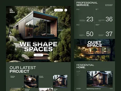 Architecture Firm Website – Dark Green Bold Landing Page UI agency landing page apartment arch design architect architecture architecture website design bold typography ui design experior design figma web design firm landing page homepage interface interior design professional services website property web design real estate real estate web ui web design