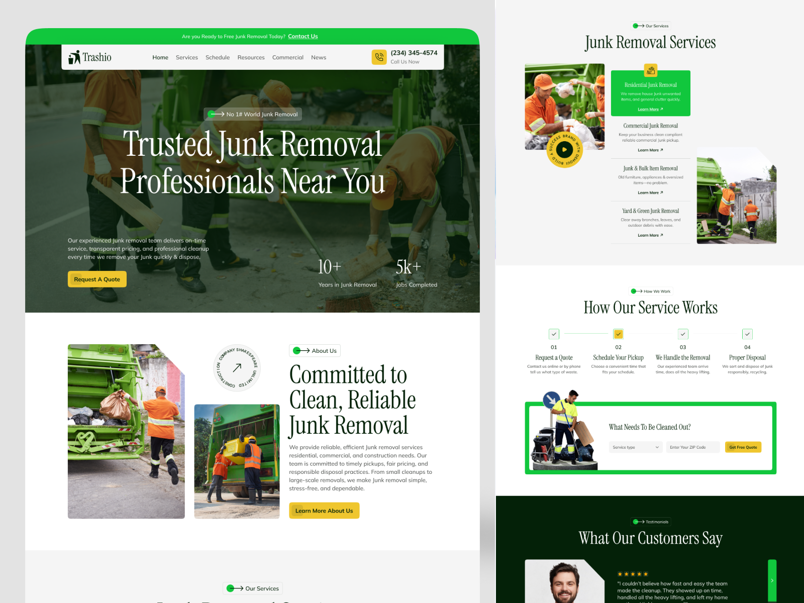 Example of Junk Removal Website Design