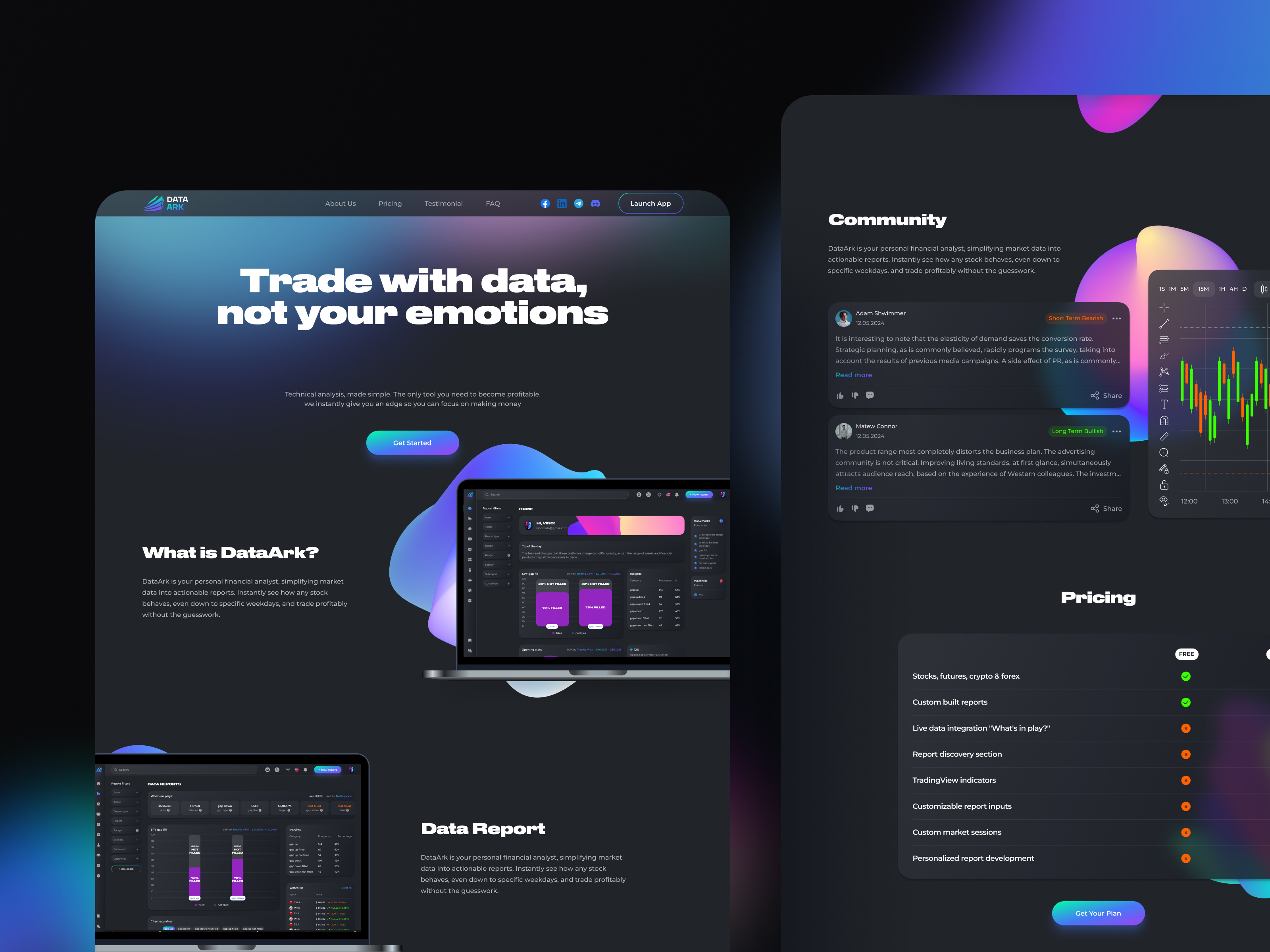 DataArk — AI Trading & Analytics Platform UI
