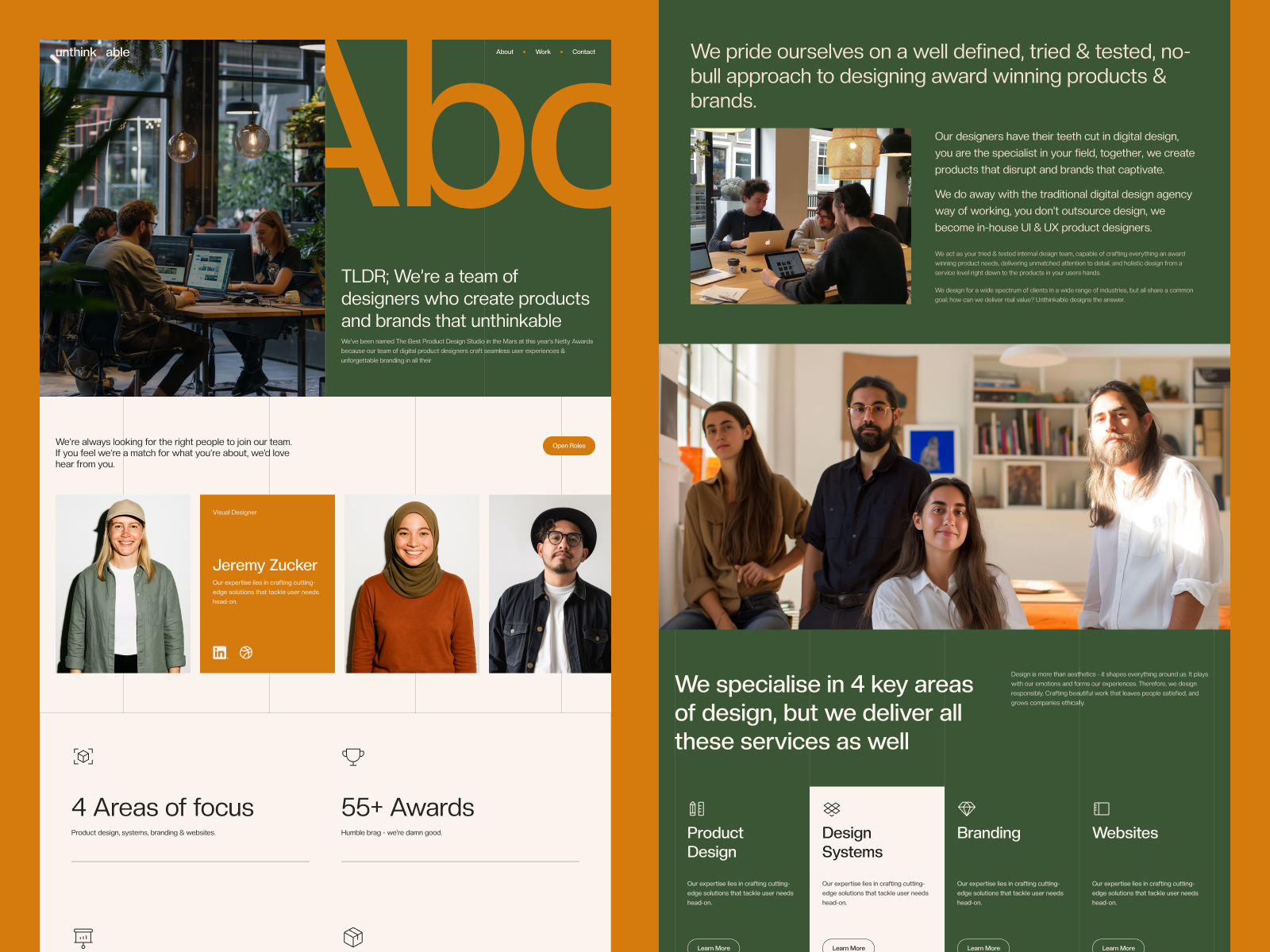 Example of Unthinkable - Studio design website