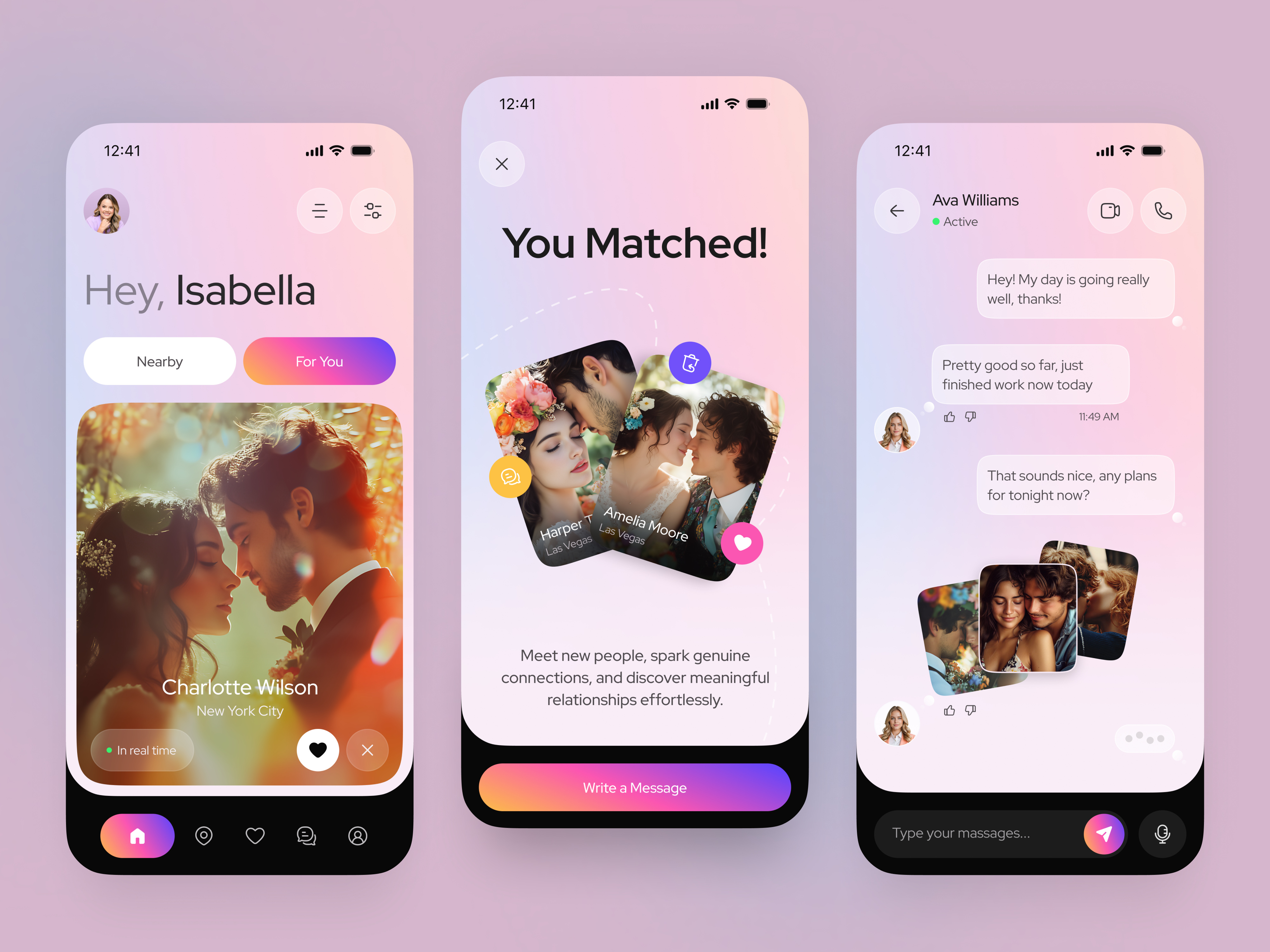 Dating Mobile App Design app design chat app dating app dating mobile ui design matchmaking app message mobile mobile app mobile app design mobile ui relationship app social app social media social platform user interface uxui video web
