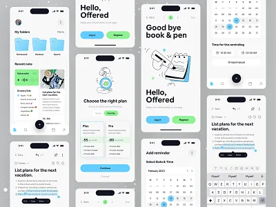 Note-Taking Mobile App UI app design app interface app uiux digital product graphic design ios design mobile app mobile app design mobile ui note app design note taking product design productivity app saas design task management ui uiux agency uiux design user experience ux