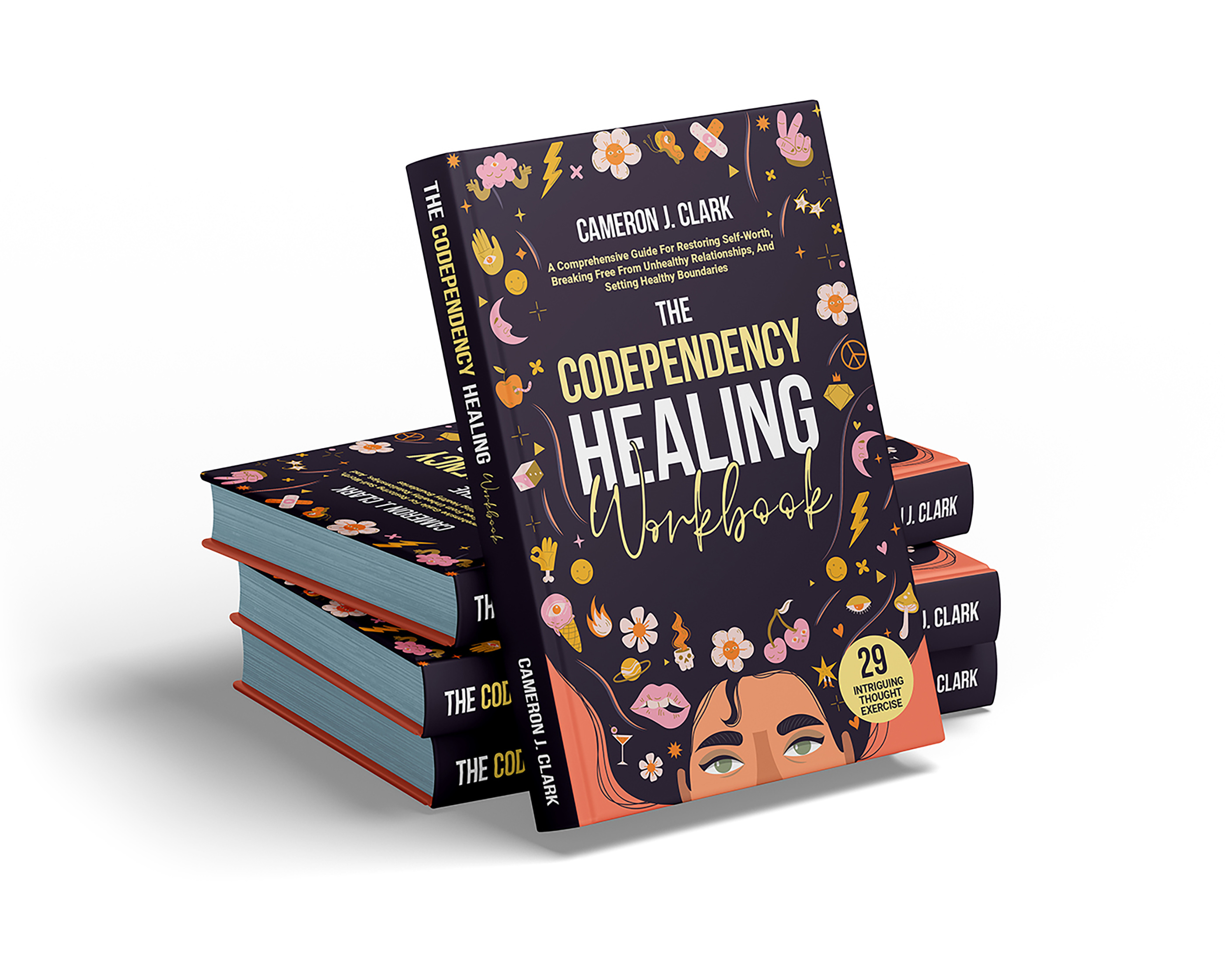 The Codependency Healing Workbook – Book Cover Design book cover branding codependency book cover creative design editorial design graphic design healing book cover self improvement book cover visual design workbook design