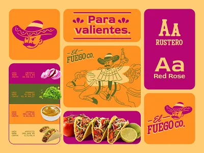 Fast Food Brand Identity for El Fuego brand identity brand logo branding dinner fast food fast food brand food food branding food logo graphic design illustration logo logo design mascot logo mexico restaurant taco taste trend
