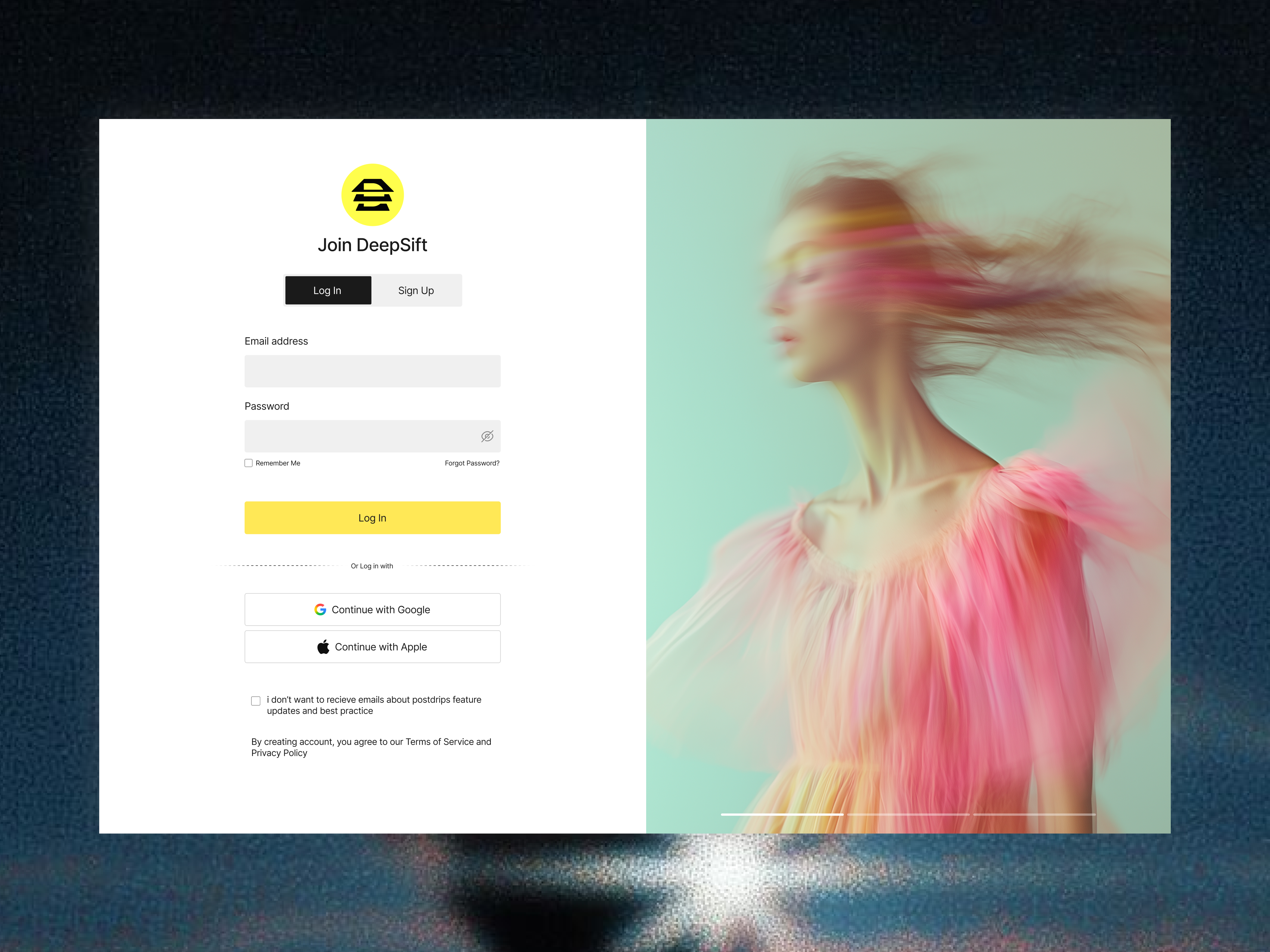 DeepSift - AI Content Detection Login Page UI UX Flow Design
