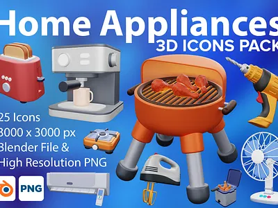 Home appliances 3D icons pack 👇🏽 3d appliance appliances art blender blender 3d design graphic home home appliance home appliances icon illustration kitchen png ui
