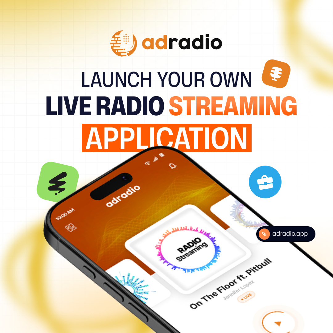 AdRadio – Live Radio Streaming Website and Apps with Admin Panel 3d android animation appdevs appdevsx application branding design graphic design illustration ios logo motion graphics ui user experience user interface