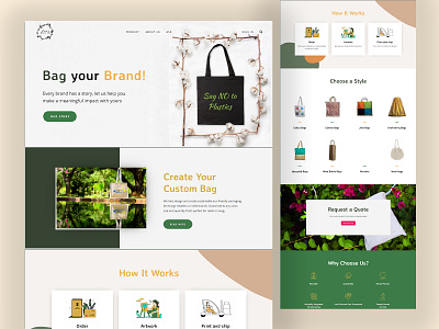 Eco-Friendly Bag Ecommerce Website Design :) branding creative design design graphic design illustration ui vector web design website design