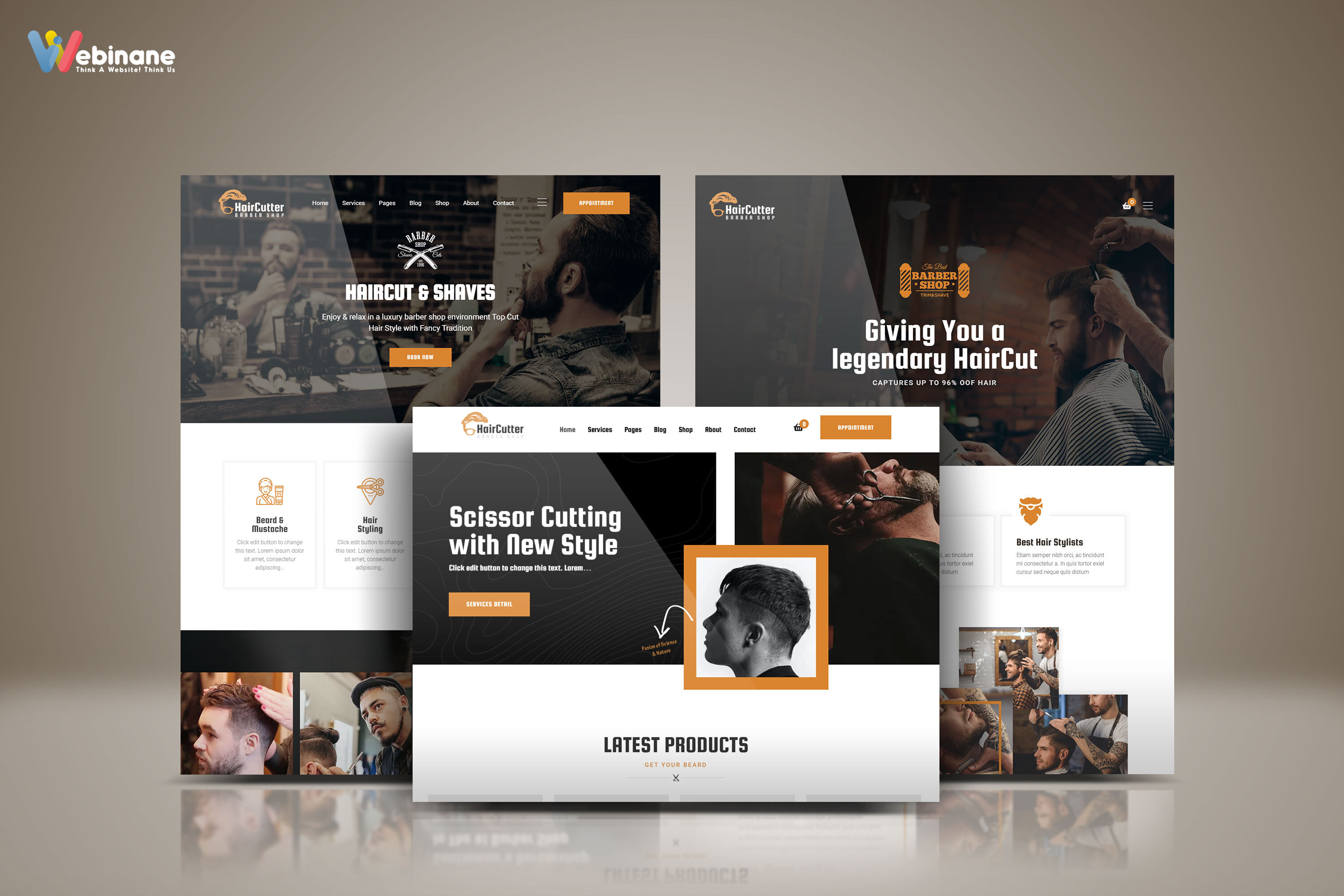 Modern Salon Haircut Website Design barber barberbusiness barbershop barbershop website beard beauty salon website clean elegant fashion grooming hair salon haircut hairdresser landing page luxury men mens fashion premium stylist haircut web design