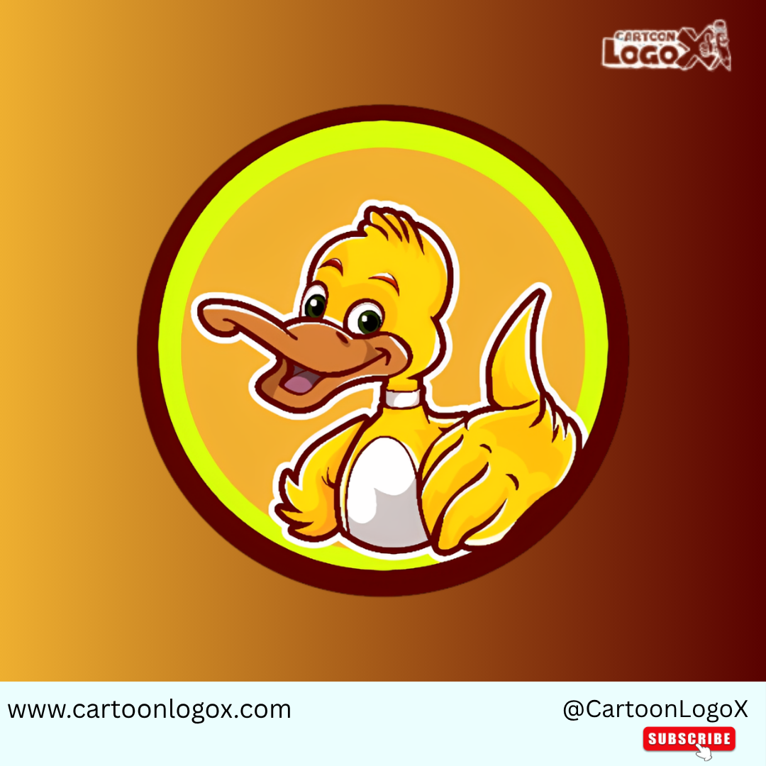 Cute Duck Mascot Logo Design | Modern Branding by CartoonLogoX