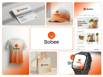 Sobee Ecommerce Logo & Branding Concept app design brand identity branding creative logo delivery service digital brand ecommerce graphic design logo design minimalist modern logo online store packaging design product branding shopping cart startup branding ui ux visual identity web design website