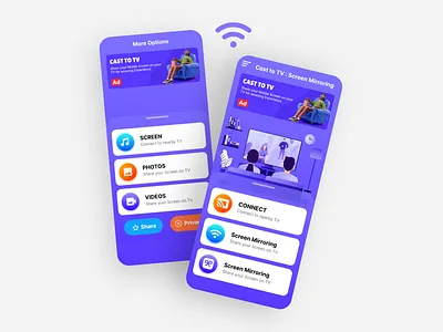 Cast to TV Screen Mirroring App app app design ui ux