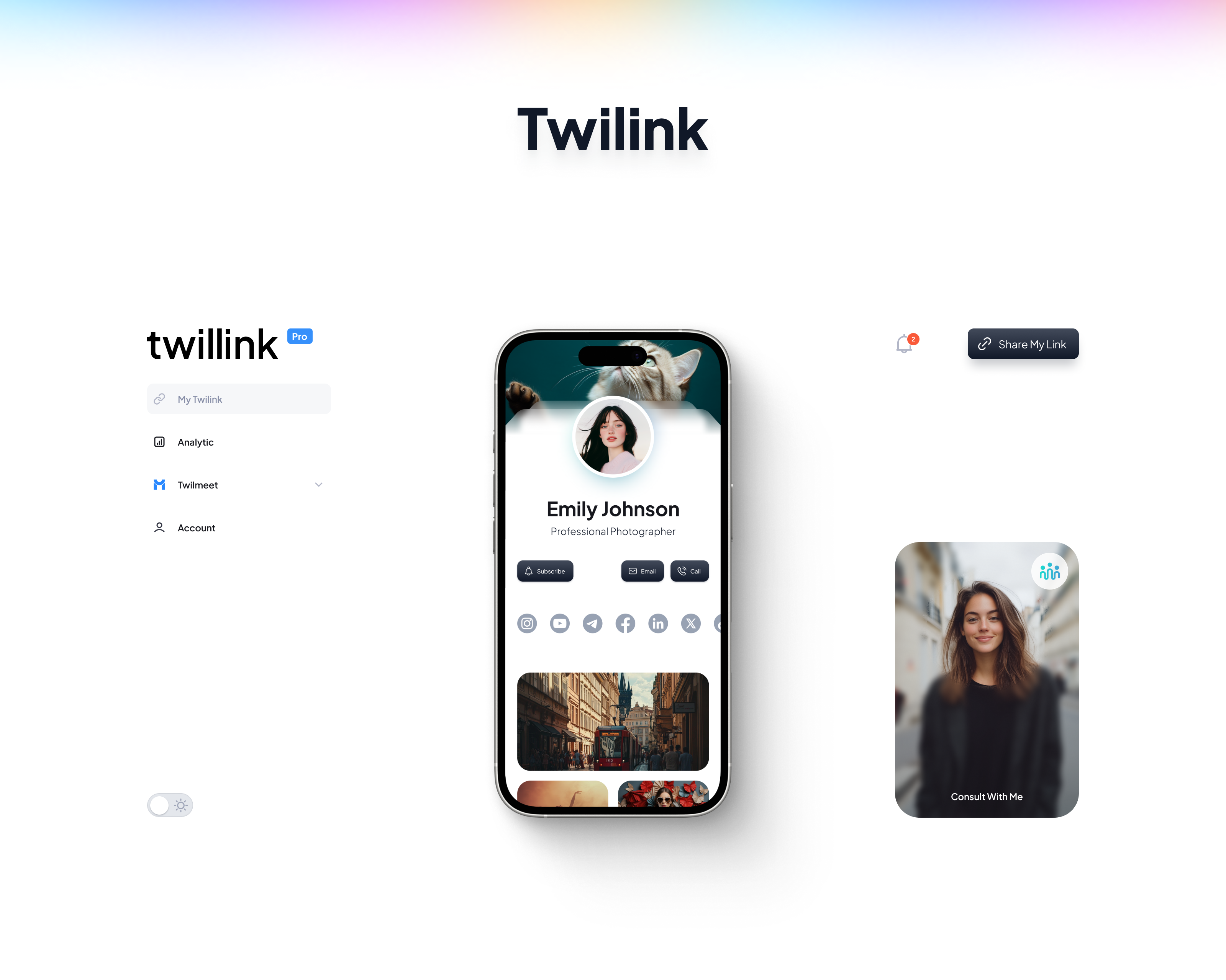 Example of Premium Link-in-Bio SaaS Platform UI/UX - Creator Economy App