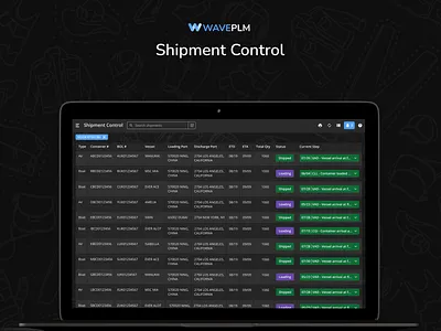Fashion PLM - Shipment Control app apparel plm cloud fashion plm design fashion plm plm for fashion ui