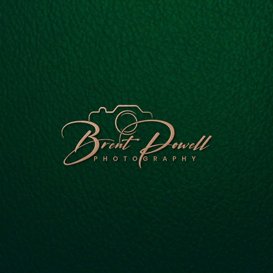 The Elegant Choice: Brent Powell Photography | Brand Identity branding camera logo copper foil graphic design identity design logo luxury branding photography signature logo typography