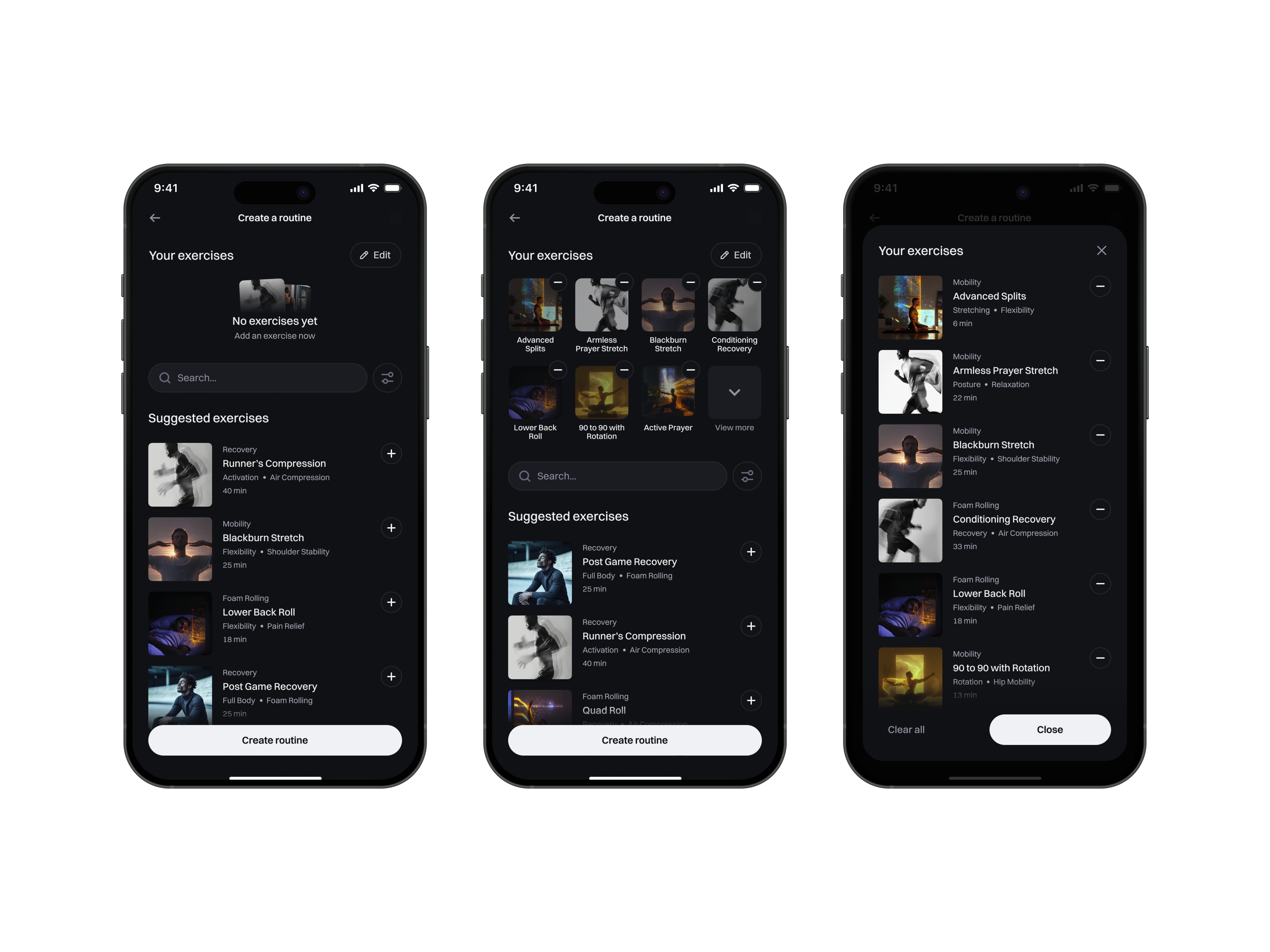 Create a routine - Protec recovery app