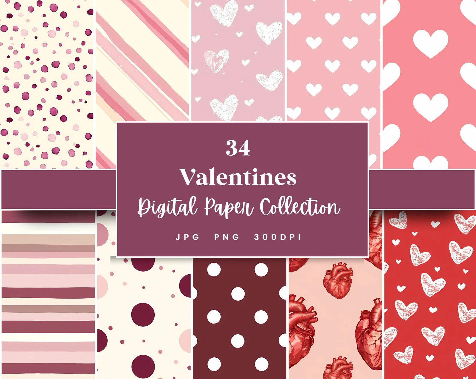 Lovely Valentines Seamless Digital Paper