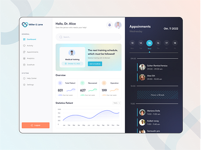 Doctor Appointment Dashboard Design app design app development dashboard mobile application ui website design