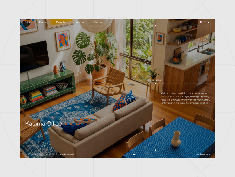 SAYO - Architect Agency Hero Website architecture awwards design hero interior studio typography ui