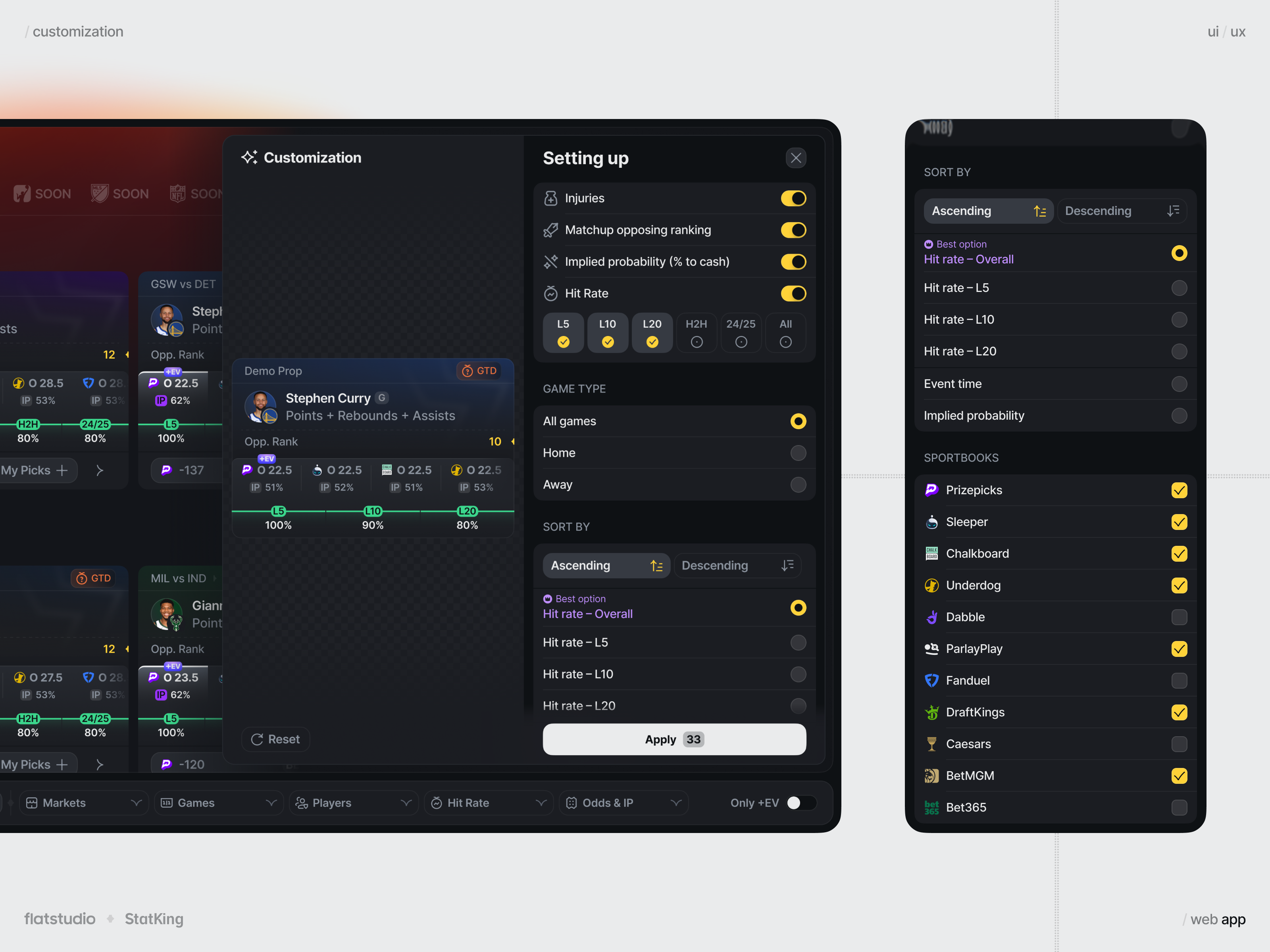 Example of StatKing: Customization