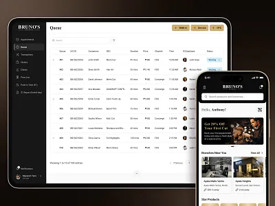 Bruno's Barbers graphic design saas saasdashboard design ui uidesign user experience user interface uxdesign