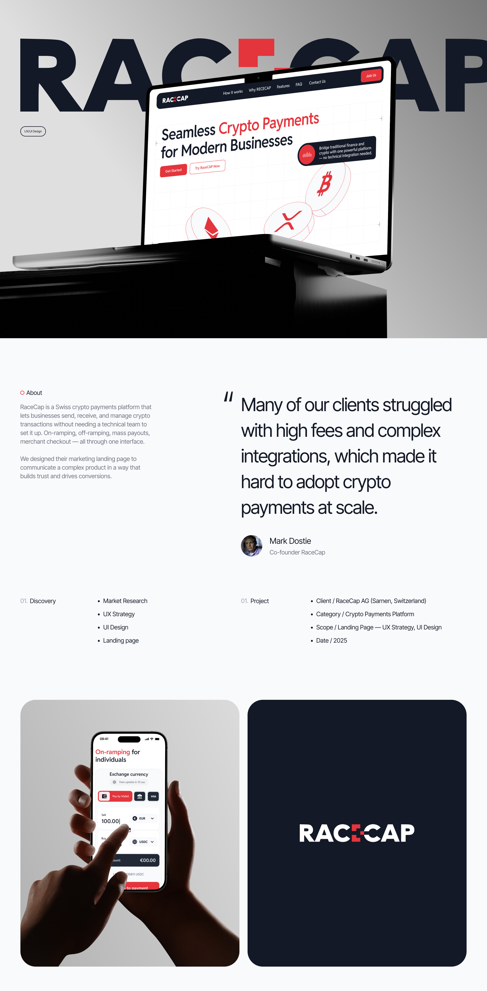 RaceCap — Website UX/UI Design coin landing page crypto currency crypto currency landing crypto landing crypto landing page crypto website exchange landing page fintech landing landing page design ui ux web design website redesign website uxui