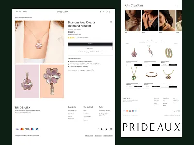 PRIDEAUX - Ecommerce Website UI/UX animation graphic design jewellary motion graphics ui ui design user experience user interface ux website design
