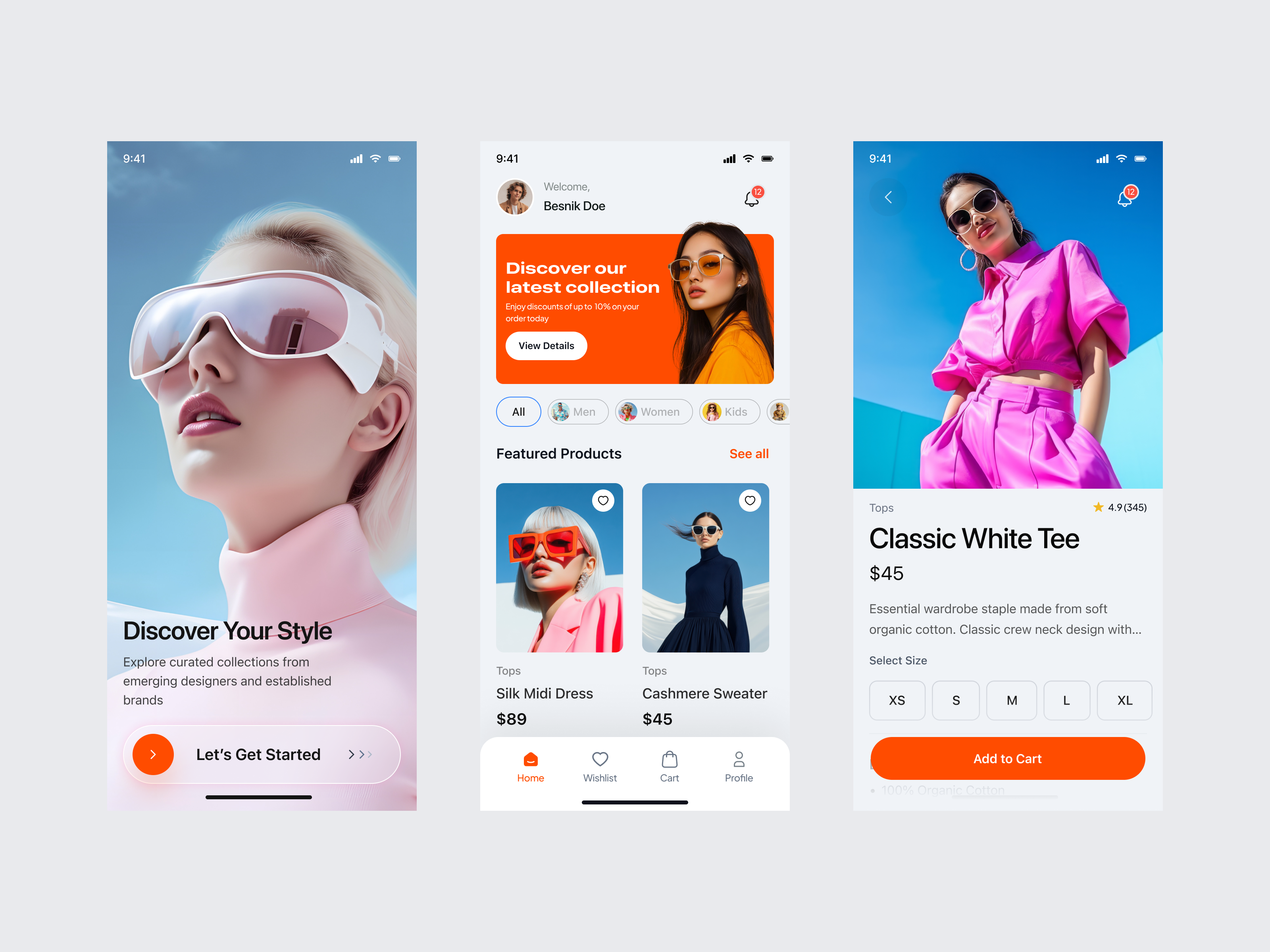 Fashion E-commerce Mobile App UI app app ui branding clothing app design ecommerce app ui fashion app minimal app ui modern minimal ui typography ui uiux design ux